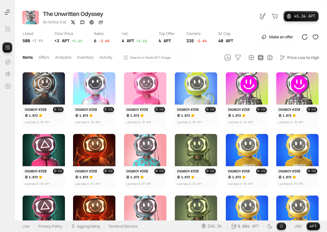 NFT collection page design